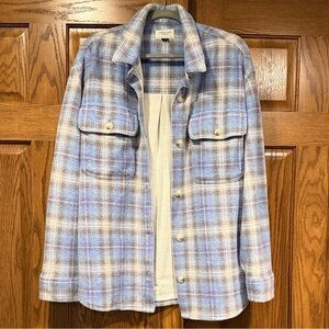 American Eagle Outfitters Oversized Blue Plaid Jacket